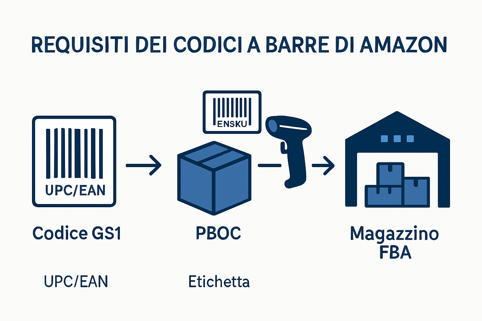 Quali codici a barre servono per vendere su Amazon USA dall’Italia: UPC, EAN o FNSKU?